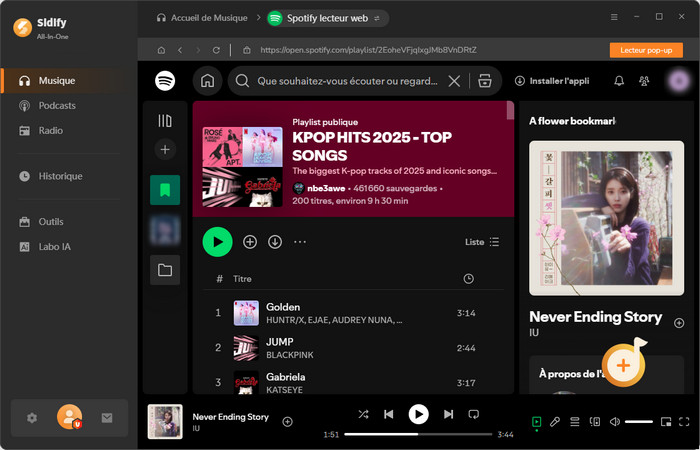Recherchez l'album K-pop ou la playlist K-pop