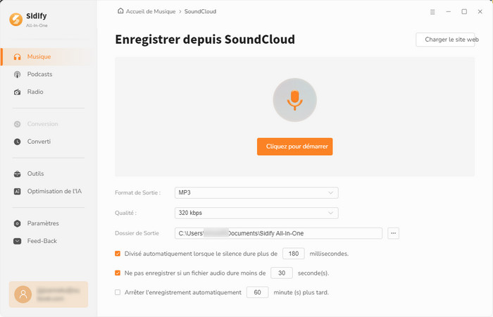 Modifiez le format de sortie de SoundCloud