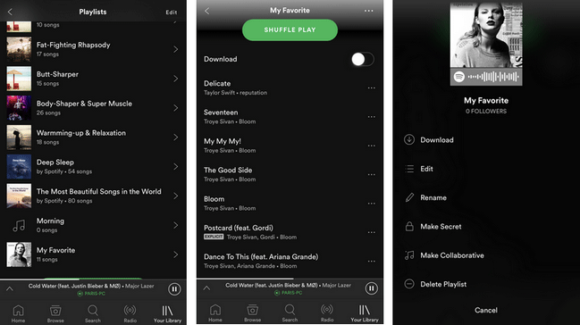 Créer une playlist collaborative dans Spotify mobile