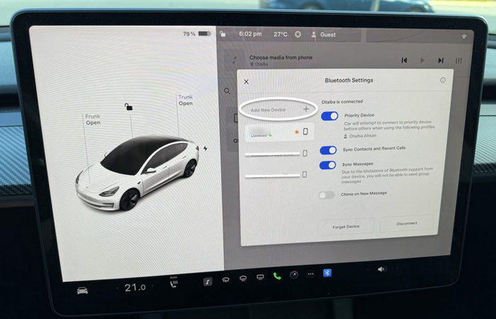 Jouer de la musique YouTube sur Tesla via Bluetooth