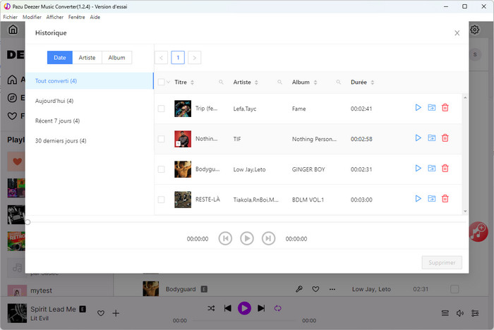 Historique de Pazu Deezer Music Converter