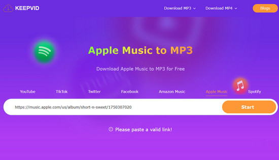 KeepVid : Apple Music to MP3