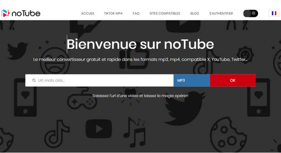 Convertisseur YouTube MP3 et MP4 Gratuit noTube