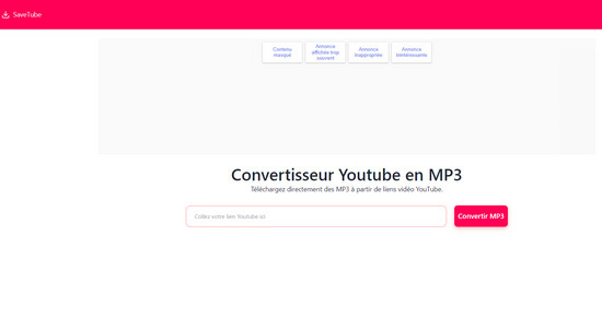 Convertisseur YouTube MP3 Gratuit SaveTube