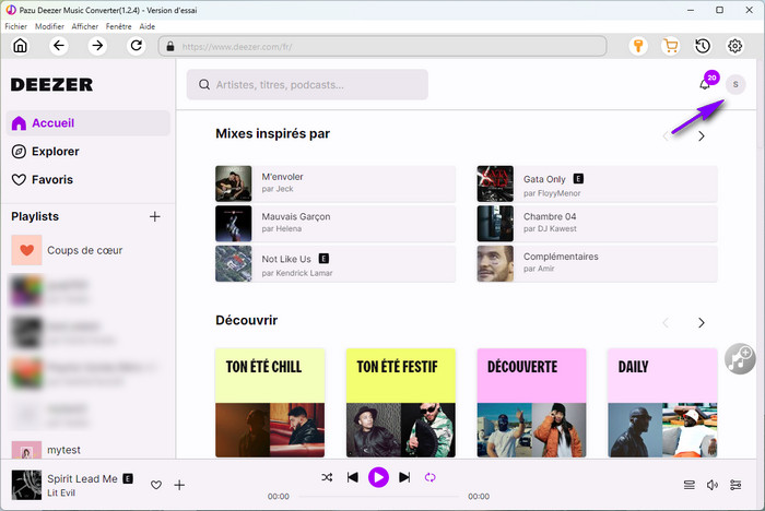 Connectez-vous à votre compte Deezer Premium