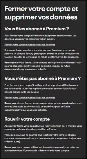 Supprimer vos données Spotify