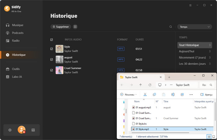 Vérifier l'historique des conversions