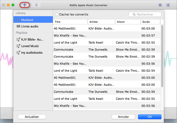 Ajouter les chansons d'Apple Music