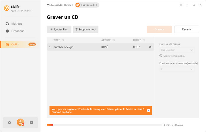 Gravez de la musique d'Apple sur CD
