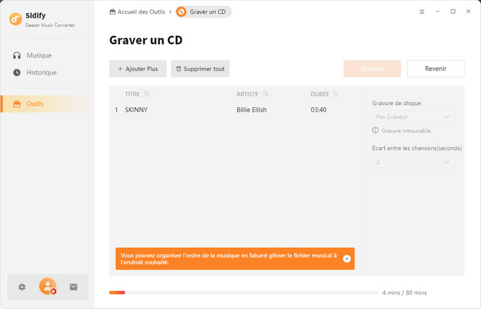 Gravez de la musique sur un CD
