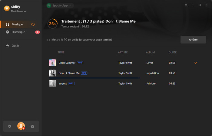 Téléchargez de la musique Spotify en MP3