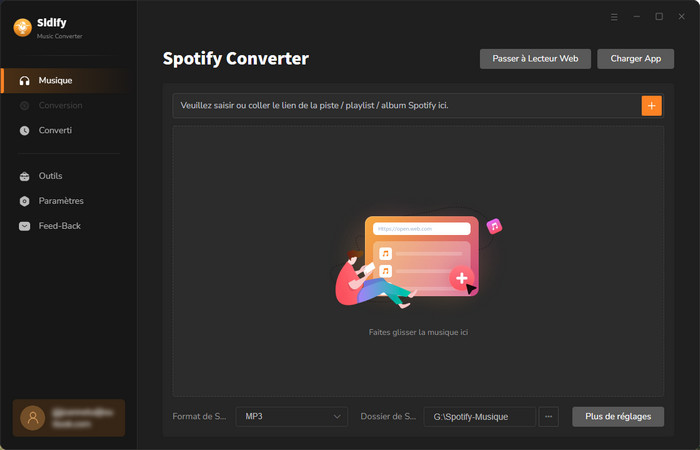 Interface principale de Spotify Music Converter pour Windows