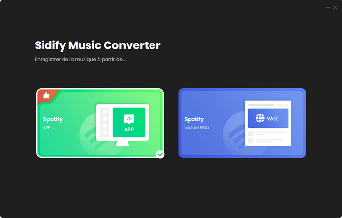 Choisissez le mode de conversion Spotify