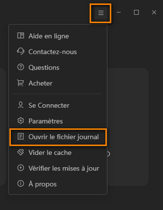 Ouvrir le fichier journal